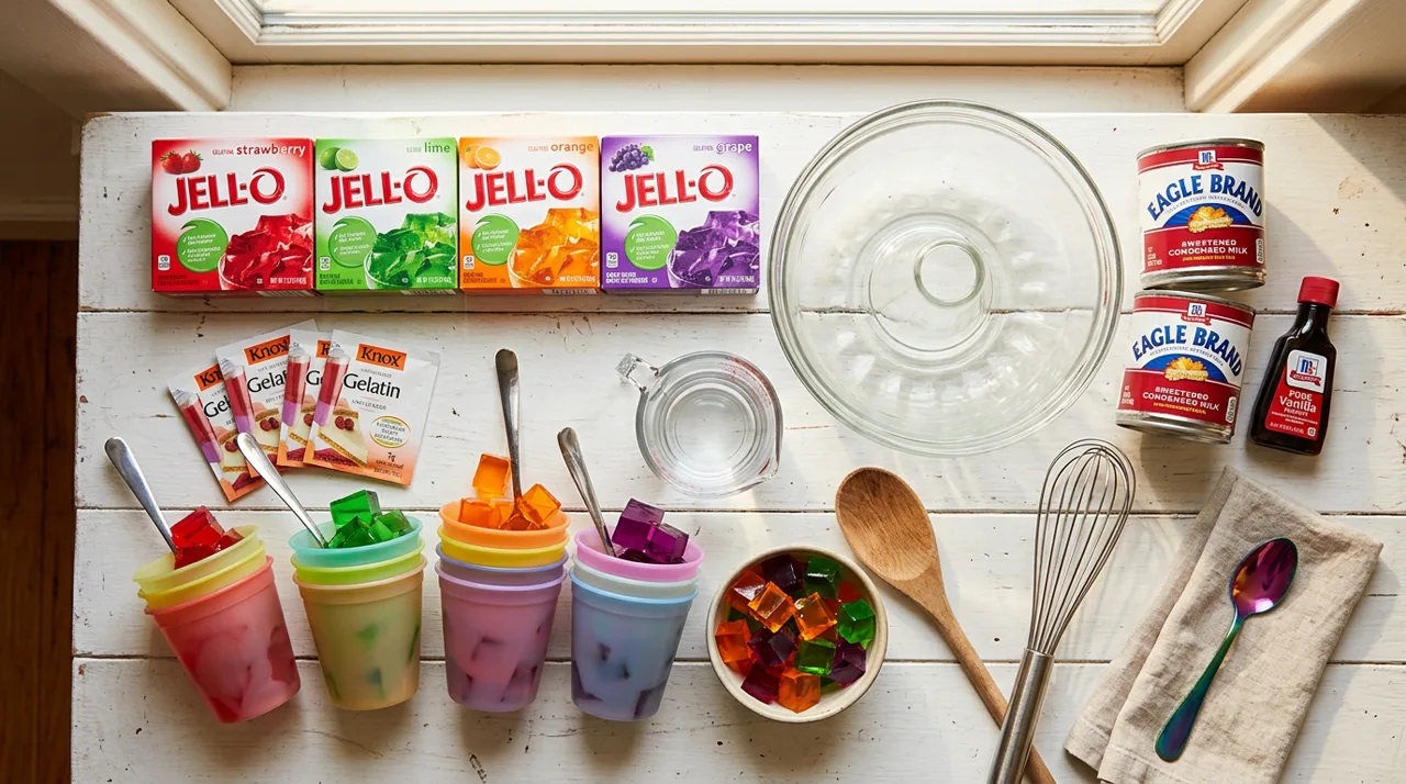 Ingredientes para la gelatina de mosaico